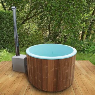 For 4 persons Wood-fired Hot Tub with an Outside Heater